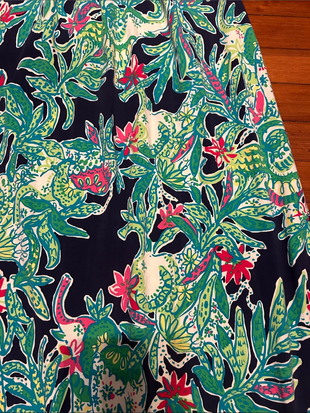 Lilly Pulitzer Maxi Dress Size XL in Navy, Green & Pink - Picture 4 of 6